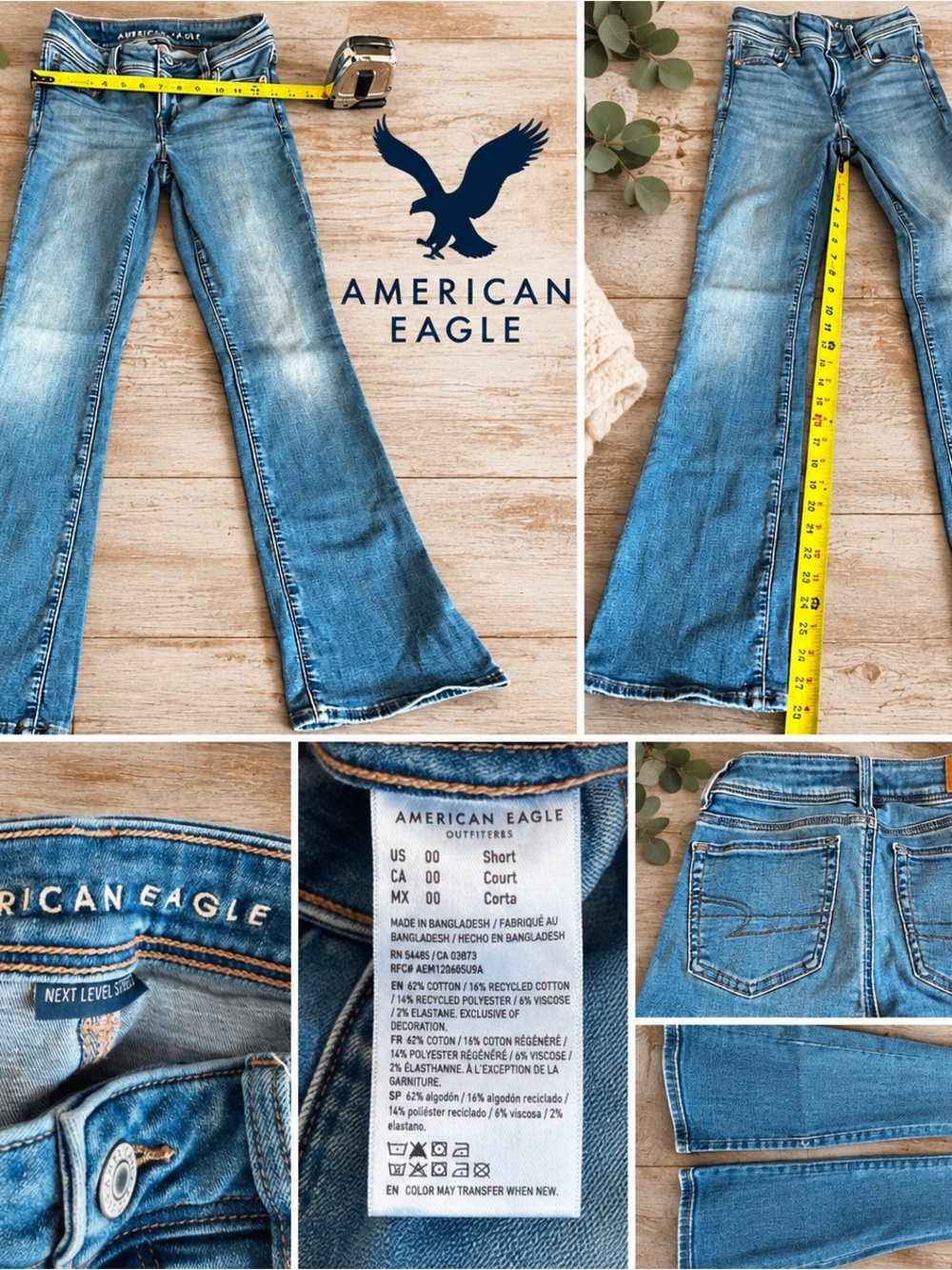 American Eagle Outfitters Women’s Medium Blue Flare Jeans